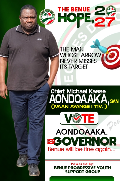 Aondoakaa clinched the ticket after 10 co-aspirants unanimously stepped down and endorsed his candidacy.